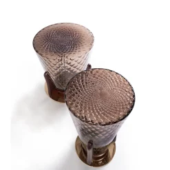 Tavolino alto in vetro di Murano marrone Vertex