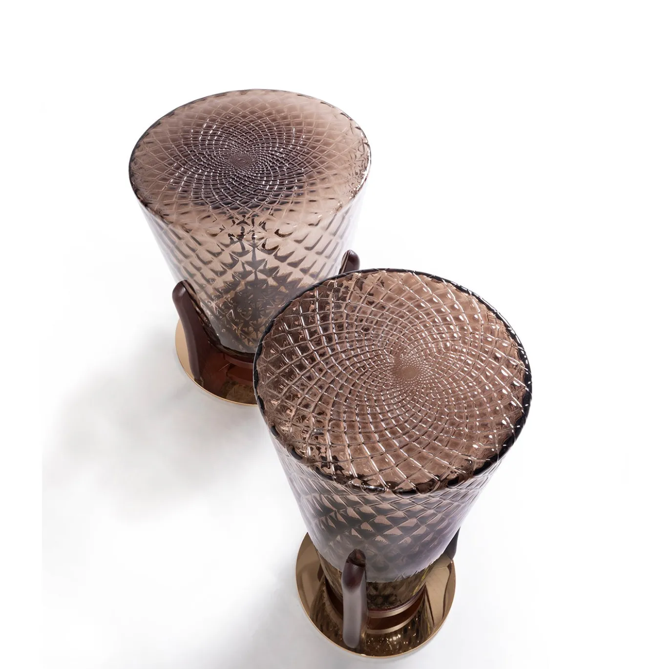 Tavolino alto in vetro di Murano marrone Vertex