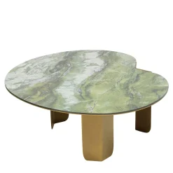 Tavolino alto Monet verde e oro