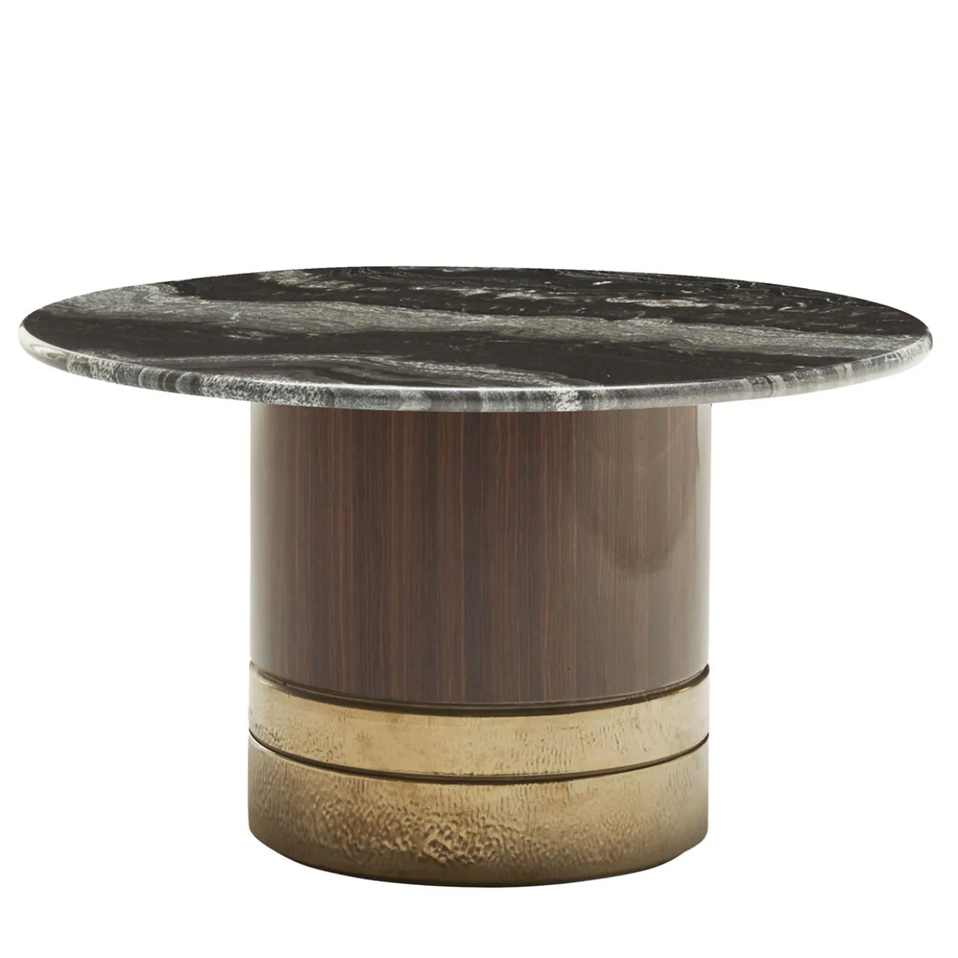 Tavolino Alto Rotondo Alma-Decor ED/50 426 con Piano in Marmo Paradiso Argento