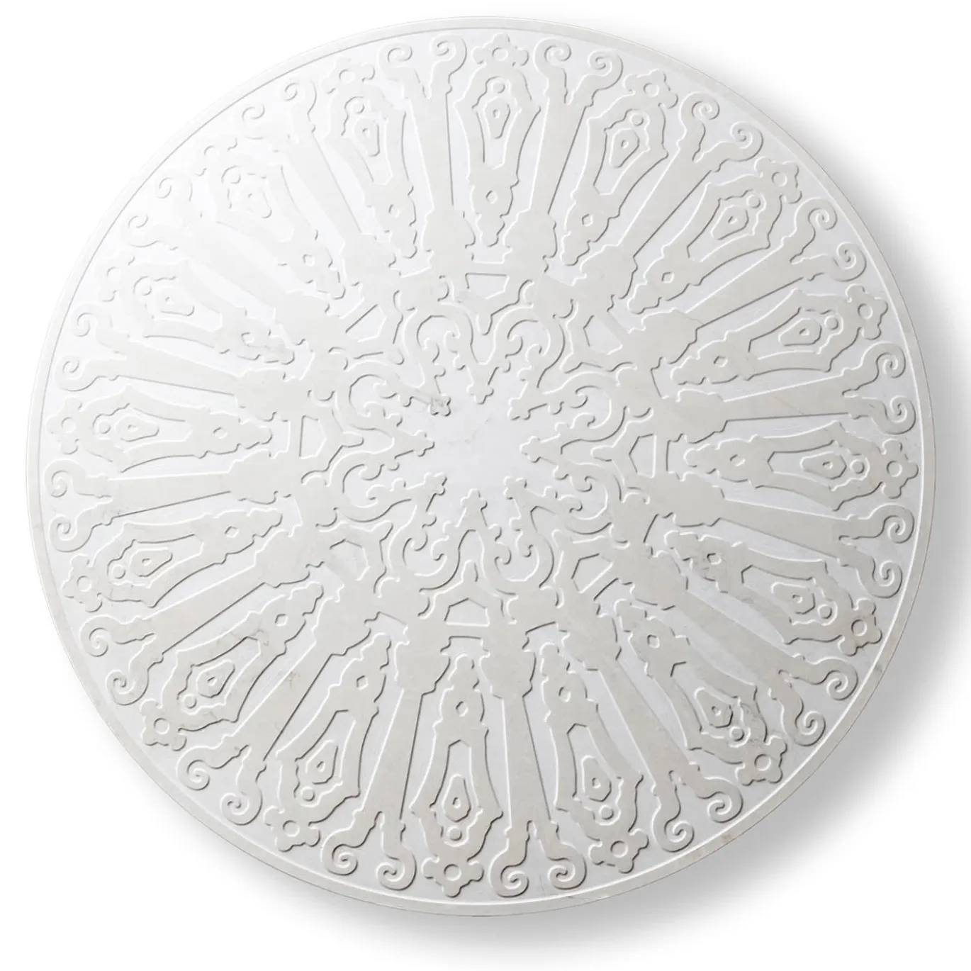 Tavolino Aragona in marmo bianco perlato di Roberto Semprini