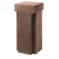 Tavolino Assoluto Plinth in Pelle Marrone