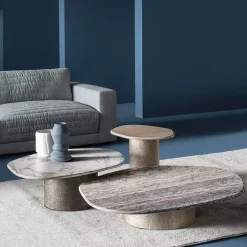 Tavolino Atollo in marmo Travertino Silver di CSM