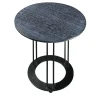 Tavolino Aureola in legno di noce e nero azzurro e nero