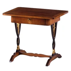 Tavolino austriaco Biedermeier rettangolare in ciliegio