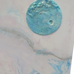 Tavolino azzurro e rosa