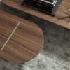 Tavolino basso Baguette arrotondato in noce canaletto