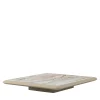 Tavolino basso Dolcevita in pelle e ceramica beige