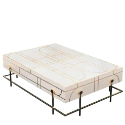 Tavolino bianco e oro lucido