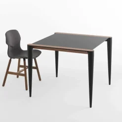 Tavolino Bistrot Bolero in Noce Canaletto Nero di Renato Zamberlan