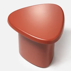 Tavolino Bitt in Legno Laccato Terracotta