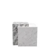 Tavolino Bloc in marmo Bianco di Carrara e Arabescato by Martage Collection