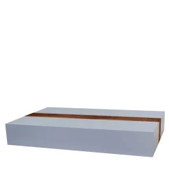 Tavolino Bob laccato azzurro e in legno di noce