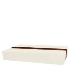 Tavolino Bob laccato crema e legno di noce