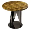 Tavolino Buonanotte Round Tiger-eye & Gun-Metal Gray