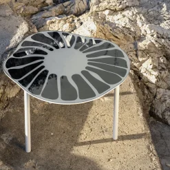 Tavolino Cesareo in vetro fumé