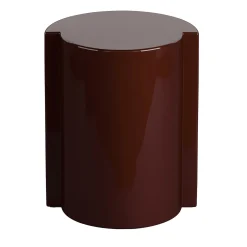 Tavolino cilindrico Bordeaux Lucido Lei