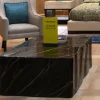 Tavolino con effetto marmo nero