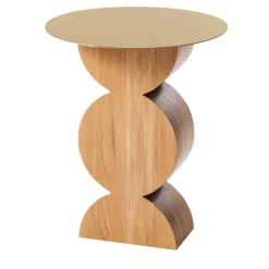 Tavolino Constantin in rovere cerato e ottone