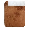 Tavolino contenitore in legno di radica con top in onice bianco