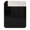 Tavolino contenitore in legno laccato nero con top in onice avorio