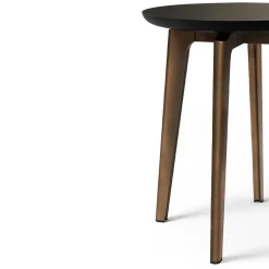 Tavolino con top in Peltrox e base in legno bronzo