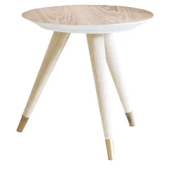 Tavolino Cupertino Gueridon con gambe rivestite in rafia della Collezione Riviera