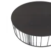 Tavolino da Caffè Doppler in Metallo Nero Opaco e Legno Grigio Fumé