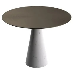 Tavolino da caffè Ed072 in marmo bianco e bronzo