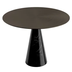 Tavolino da caffè Ed072 in marmo nero e bronzo