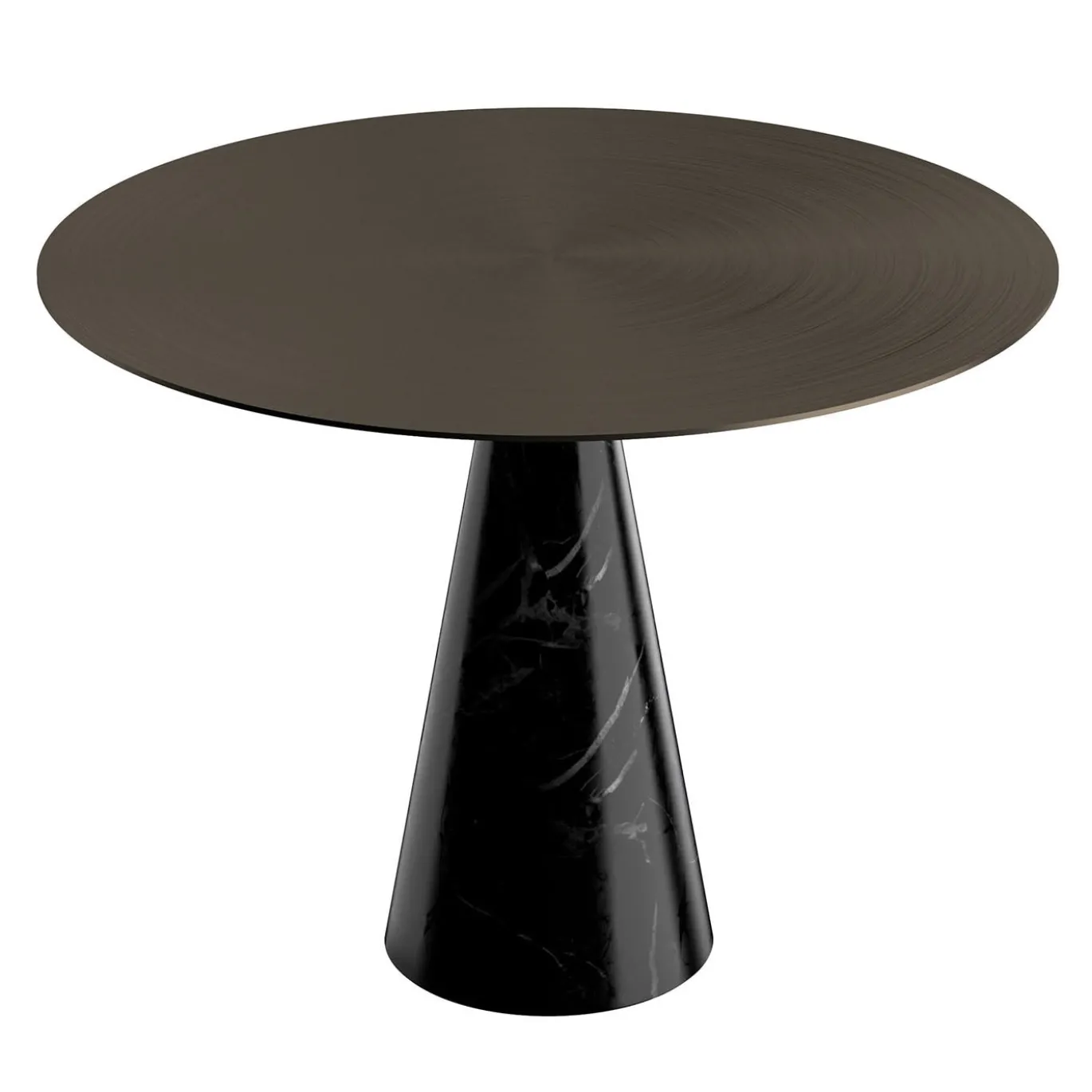 Tavolino da caffè Ed072 in marmo nero e bronzo