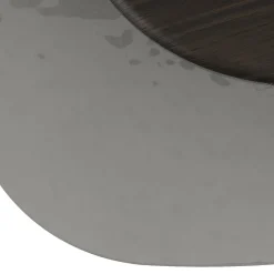 Tavolino da caffè Egg Basso grigio e ovale con piano in vetro