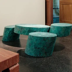 Tavolino da caffè in rame verde Pavé
