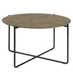 Tavolino da caffè Isola 600 in resina bronzea spatolata
