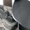 Tavolino da caffè Ligea con struttura in metallo e top in marmo Arabescato orobico