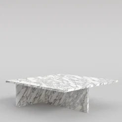 Tavolino da caffè Linea Small in marmo Arabescato Bianco by Martage Collection