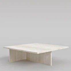 Tavolino da caffè Linea Small in marmo travertino beige by Martage Collection