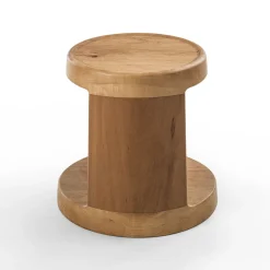 Tavolino da caffè Marcolino rotondo in legno marrone