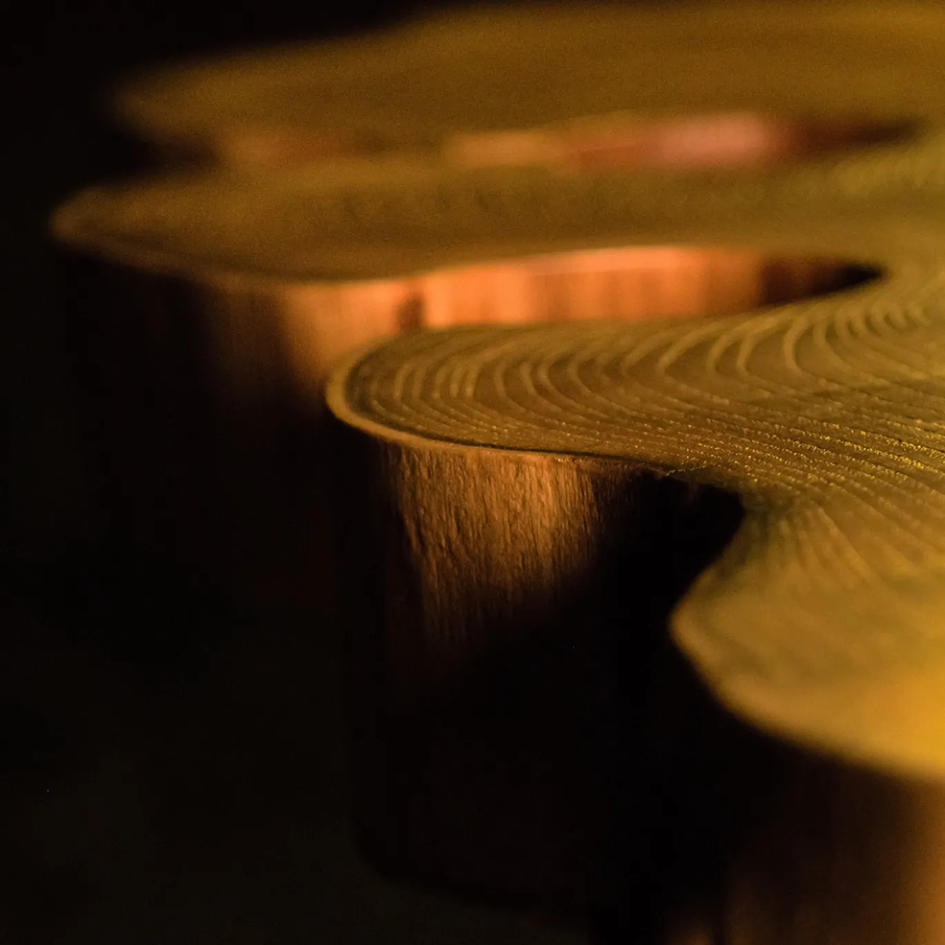 Tavolino da caffè Ombra in legno con base in acciaio tubolare
