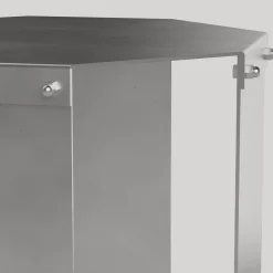 Tavolino da caffè ottagonale basso Lockwerk 04 in acciaio