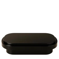 Tavolino da caffè ovale in legno laccato nero Mirage