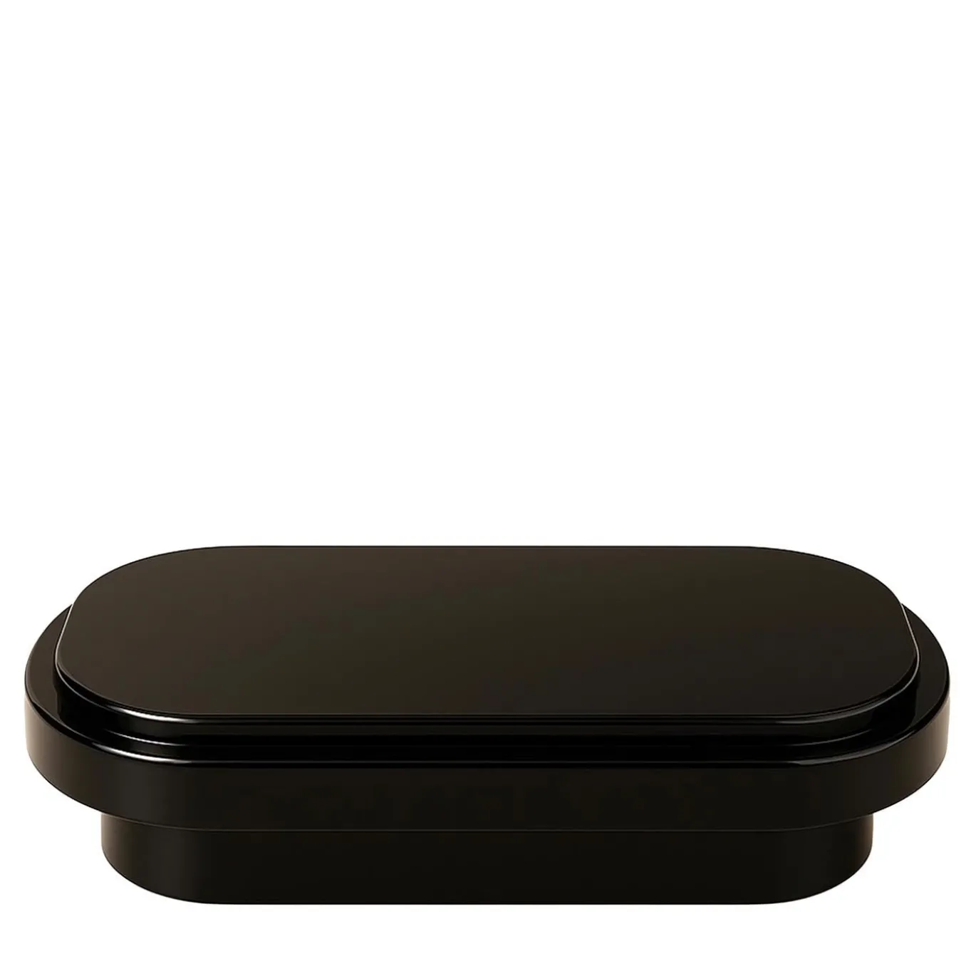 Tavolino da caffè ovale in legno laccato nero Mirage