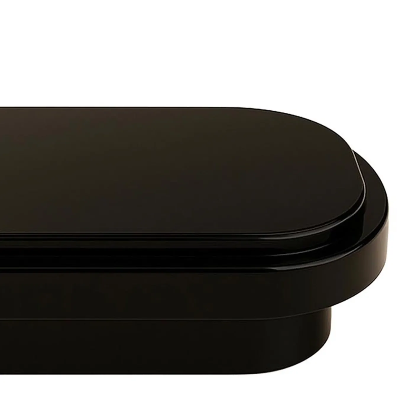 Tavolino da caffè ovale in legno laccato nero Mirage