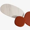 Tavolino da Caffè Pebble L in Legno Laccato e Marmo