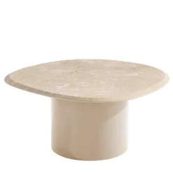Tavolino da Caffè Pebble M in Legno Laccato e Marmo