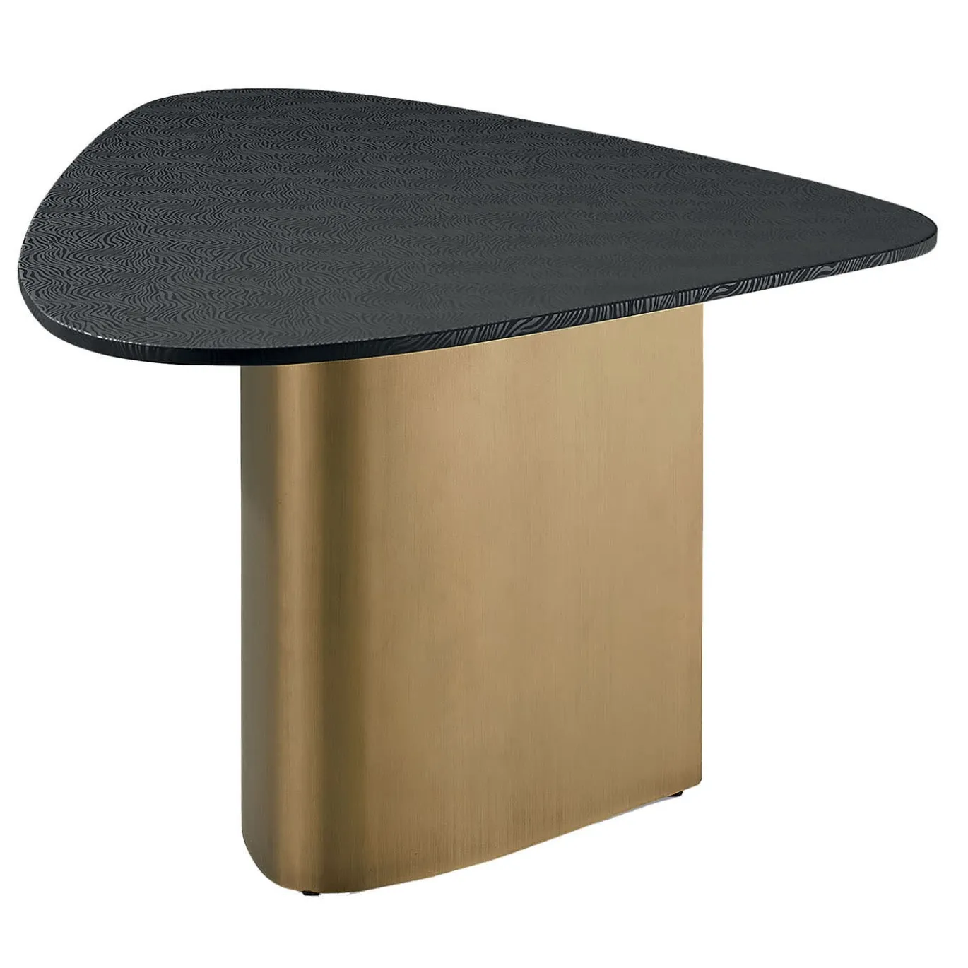 Tavolino da Caffè Piccolo con Piano in Legno e Base in Bronzo Brunito