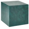Tavolino da caffè quadrato alto Monolite Stone in resina blu-verde