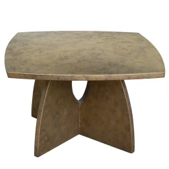 Tavolino da caffè quadrato Arkos grande in legno bronzo dorato