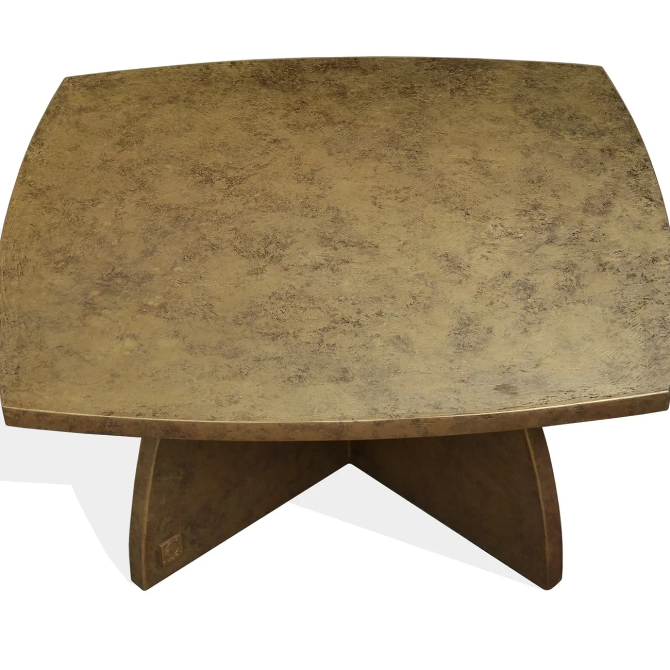 Tavolino da caffè quadrato Arkos in legno bronzato dorato