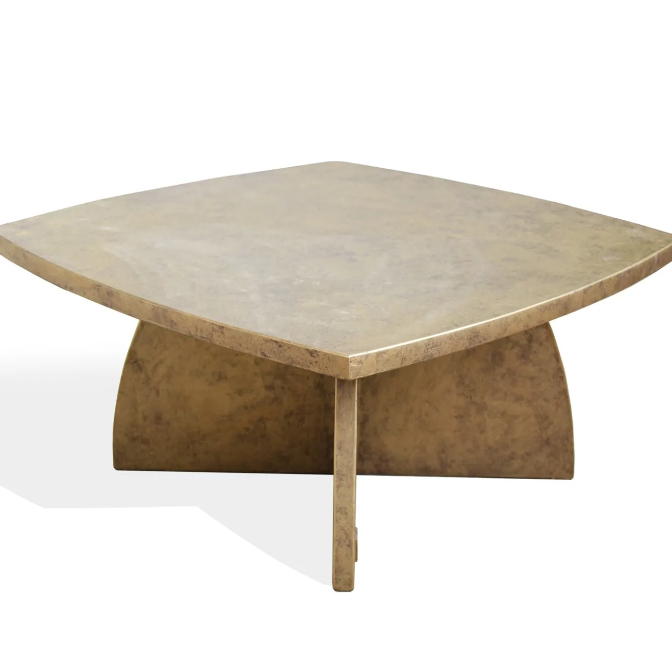 Tavolino da caffè quadrato Arkos in legno bronzato dorato
